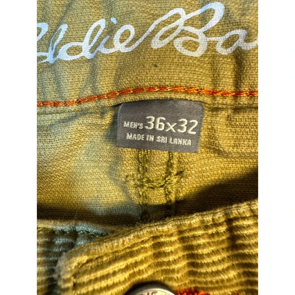 Eddie Bauer Mens Corduroy Pants 36x32 Tan 100 Cotton Casual‎ Workwear Trousers